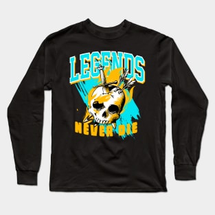 Legends Never Die Aqua Retro Long Sleeve T-Shirt